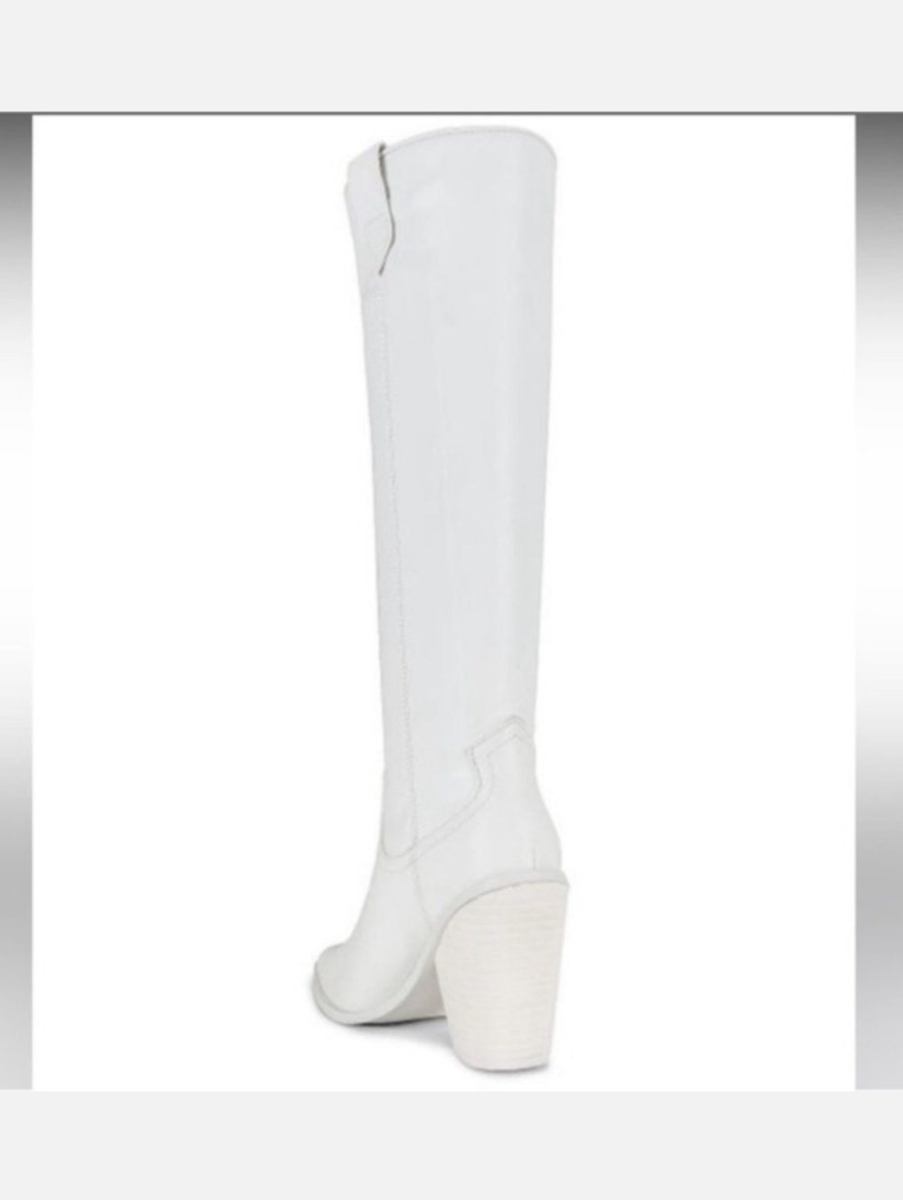Steve Madden All White Bronco Knee High Boots, Size 9M - Picture 4 of 13